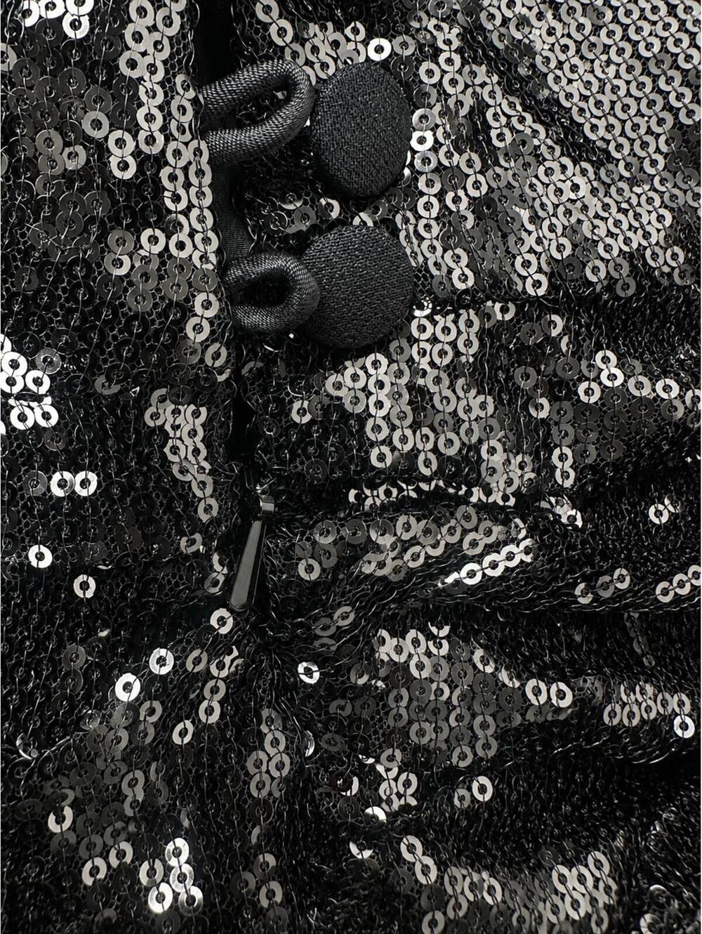 The Attico Black Sequin Off-Shoulder Ruched Mini Dress IT 40 US 4 S | NWT - Picture 4 of 8